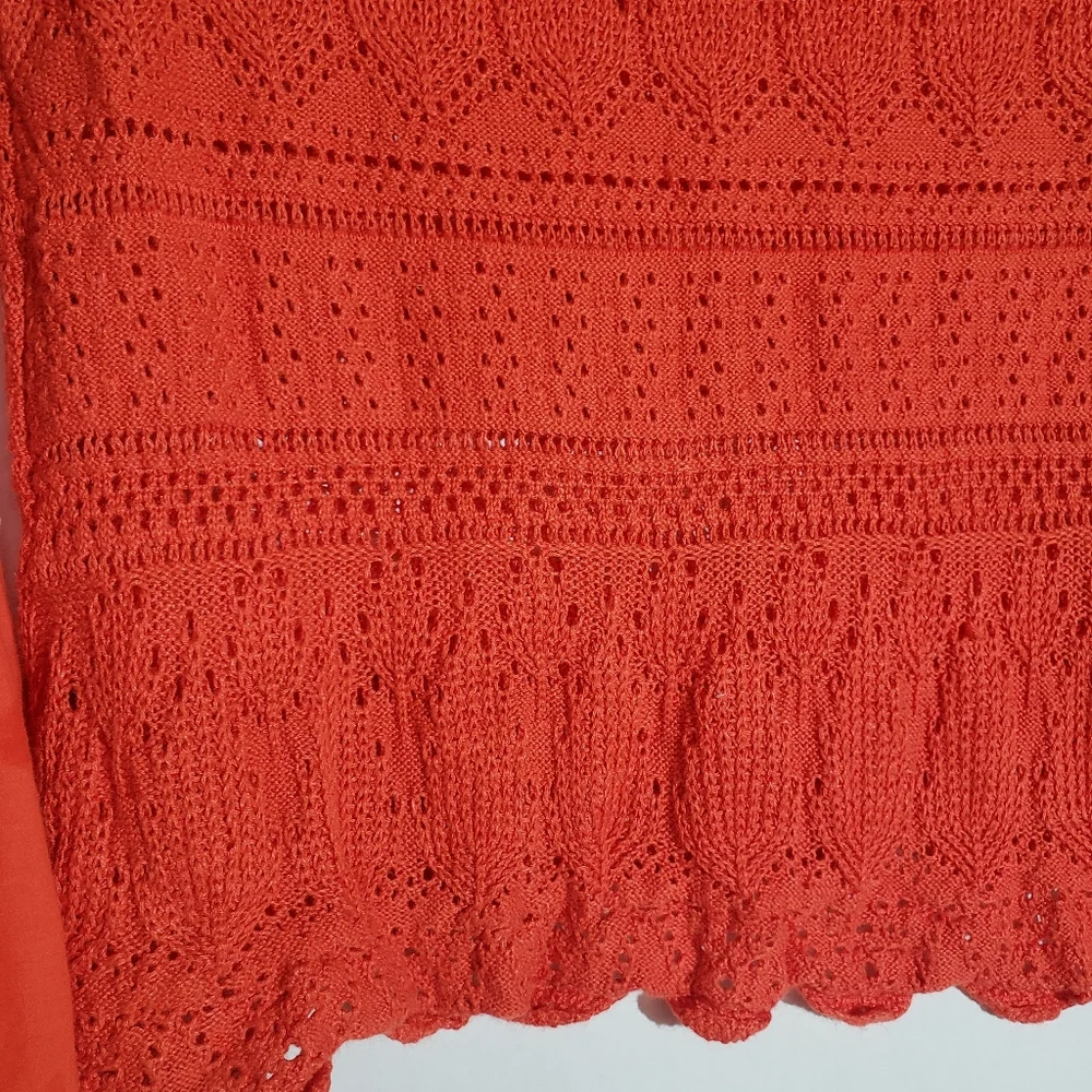 🦊 Free people once upon a time crochet knit bell sleeve top - Picture 6 of 14